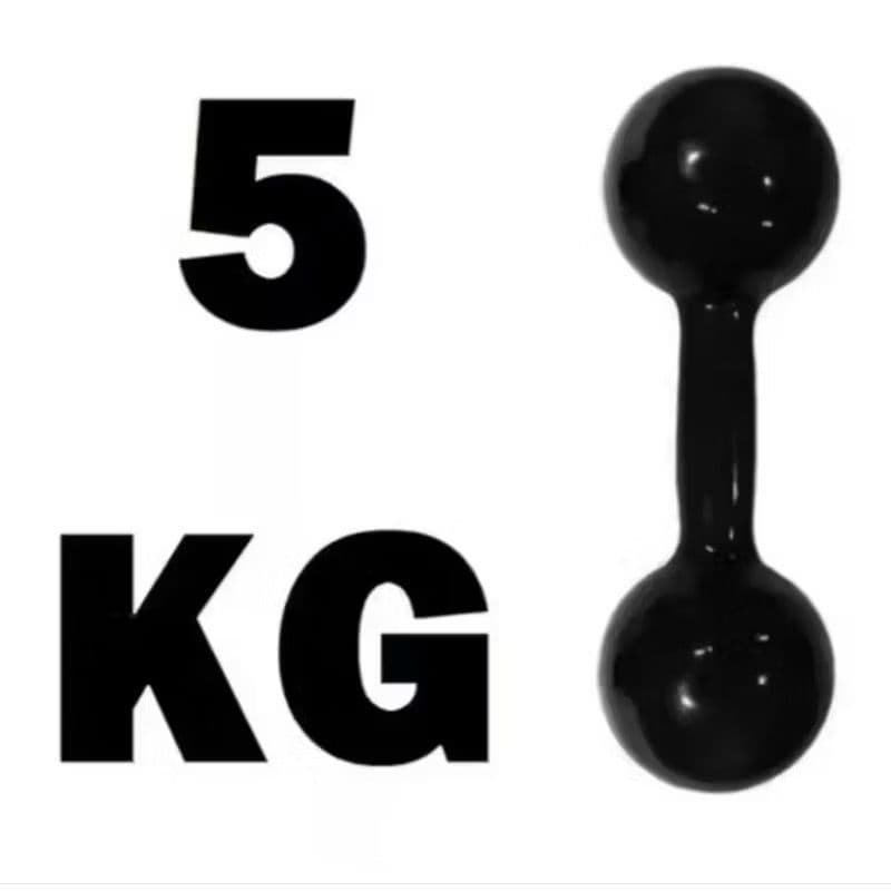 Halter 5 Kg Kit (2X5 Kg) Emborrachado Pegada Anatômica Academia Musculação Fisioterapia Pronta Entrega Envio Imediato