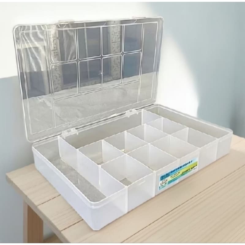 Caixa Box Organizadora M Com 11 Divisórias e Tampa Estojo Plástico Para Ferramentas Parafusos, Prego e Pesca