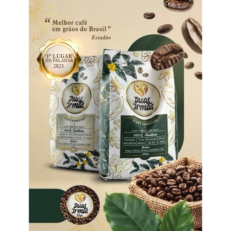 Café Especial 100% Arábica 250g | Café Gourmet Bourbon | Em Grãos ou Moído | Torra Média