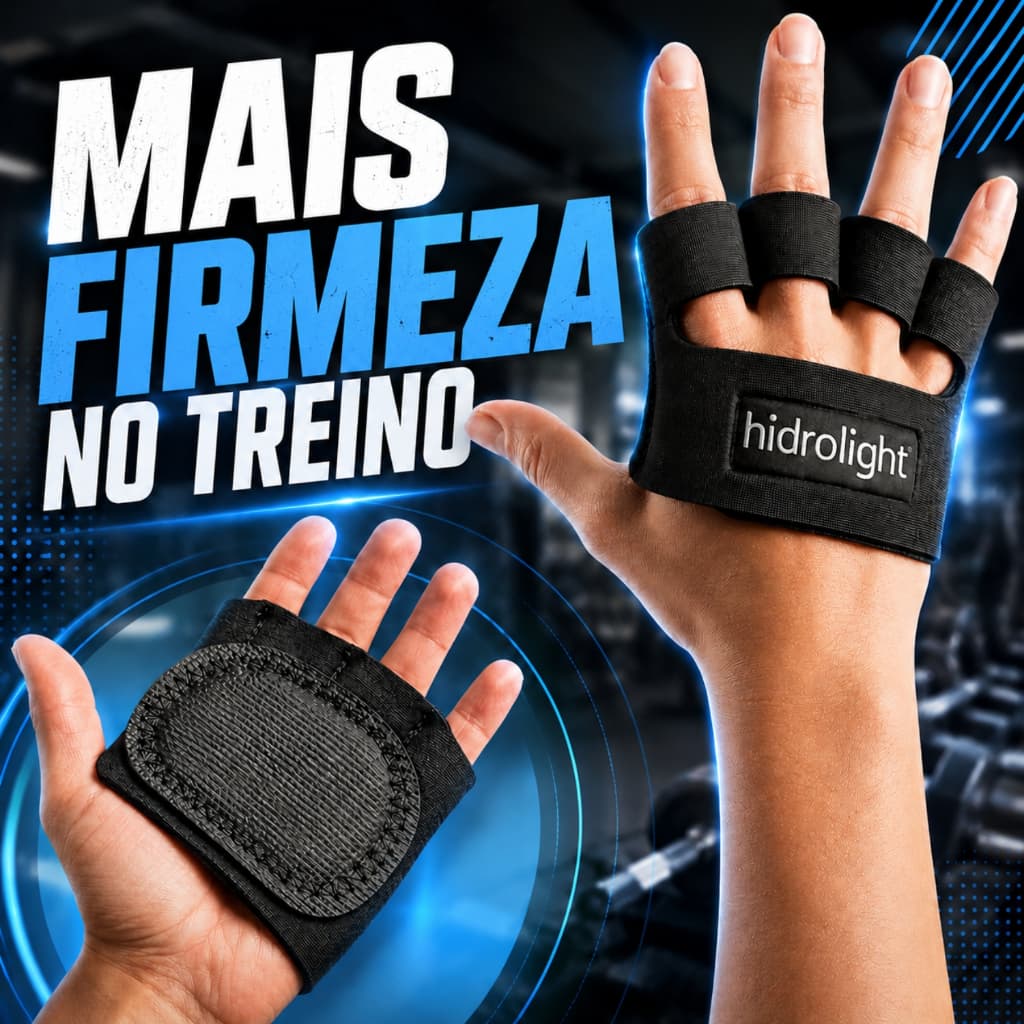 Luva Academia Musculação Hidrolight Mini Palma Neoprene Antiderrapante Protetor Palmar Crossfit Par
