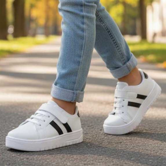 tênis infantil menina menino  unissex  velcro listras leve confortável casual