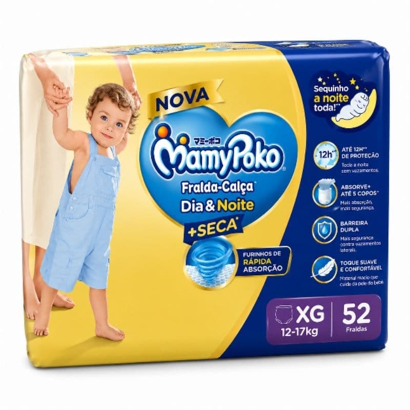FRALDA CALCA MAMYPOKO DIA E NOITE GIGA XG 52 UNIDADES