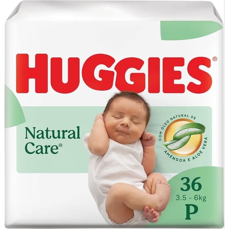 Huggies Fralda Descartável Premium Natural Care P - 36 Un