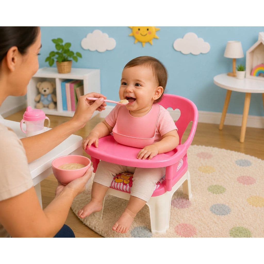 Cadeirinha Cadeira Poltrona Portátil Refeição Alimentação Bebê Infantil com Bandeja
