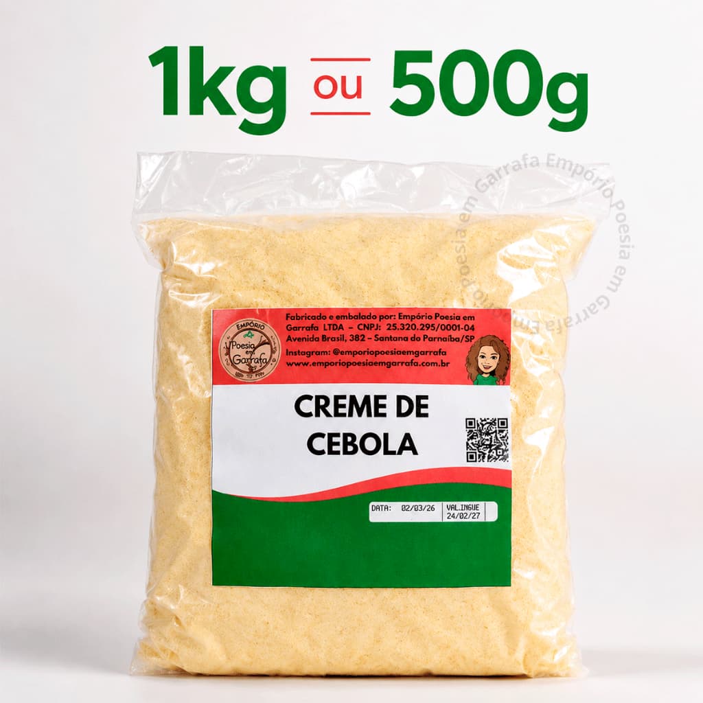 Tempero Creme de Cebola em Pó 1kg 500g Premium Temperar Qualidade Sem Glúten