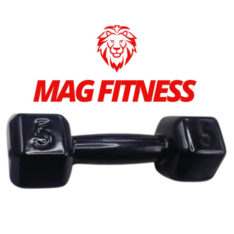 Halter Sextavado Emborrachado 5Kg – Peso para Academia, Treino em Casa e Musculação