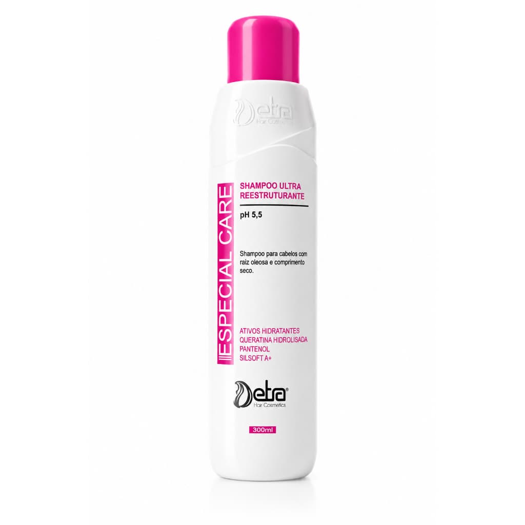 Shampoo Hidratante Ultra Reestruturante Especial Care 300ml Pantenol Colágeno Detra Hair Cosmeticos