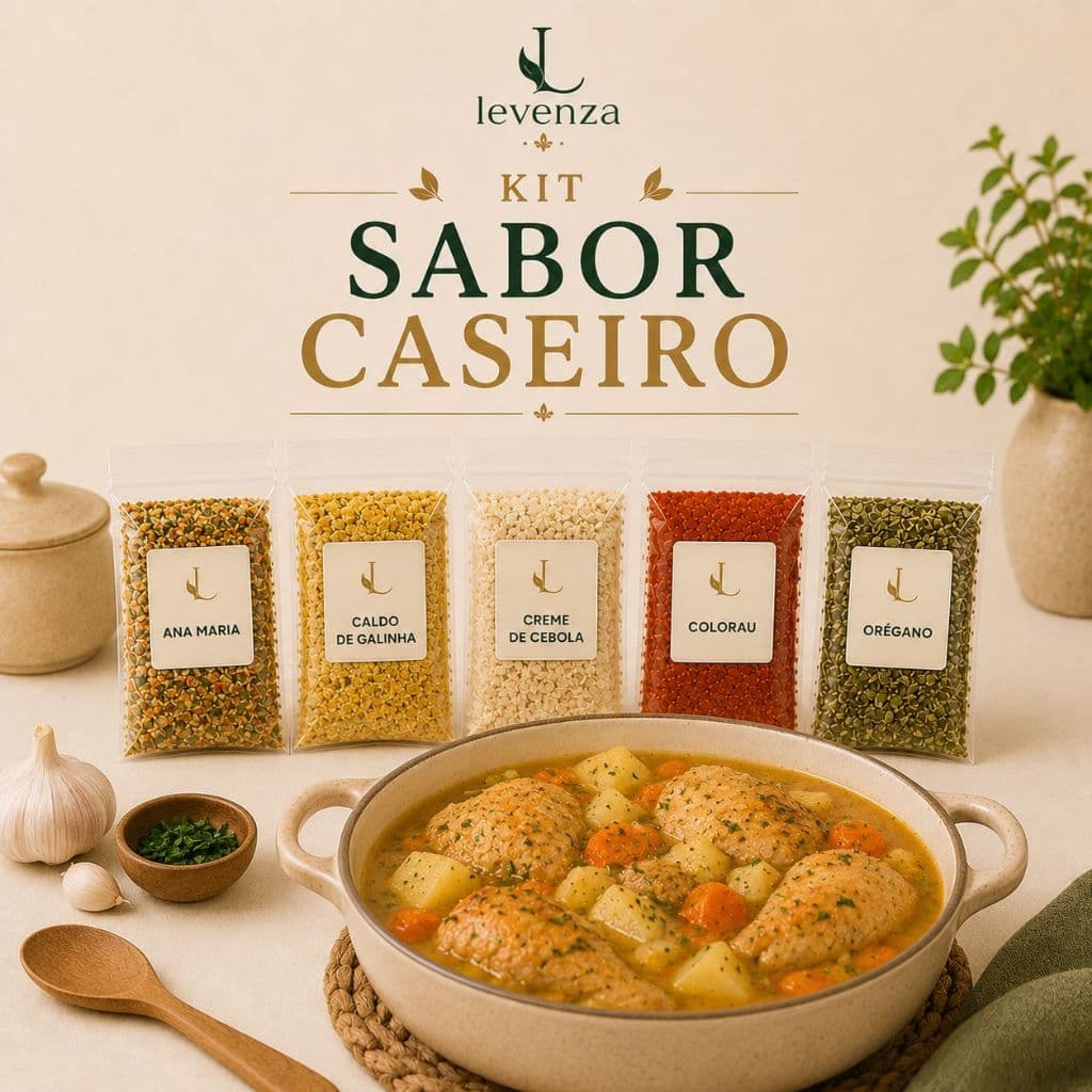 Kit Temperos e Condimentos Sabor Caseiro 5x100g para Feijão Carnes e Receitas do Dia a Dia