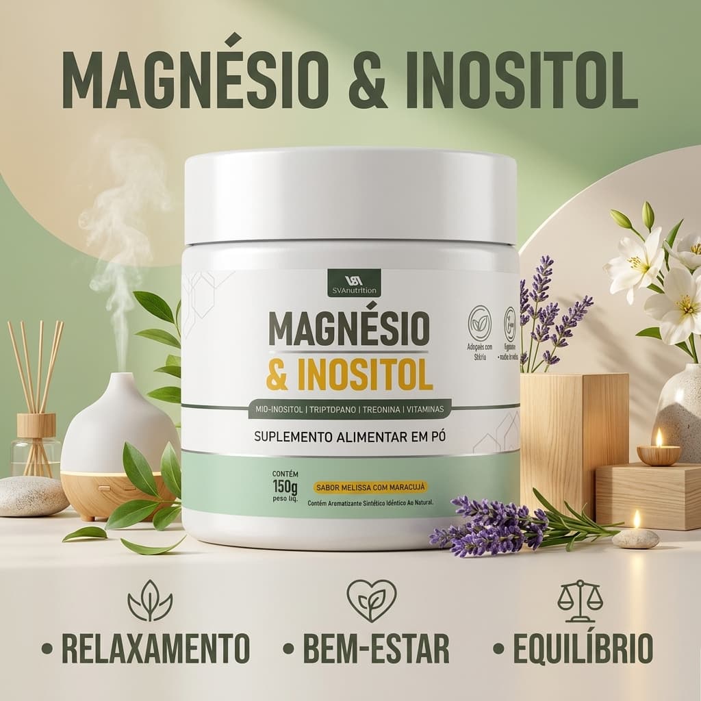 MAGNÉSIO E INOSITOL 3 EM 1 COM TRIPTOFANO TREONINA E VITAMINAS SUPLEMENTO EM PÓ LOJA OFICIAL