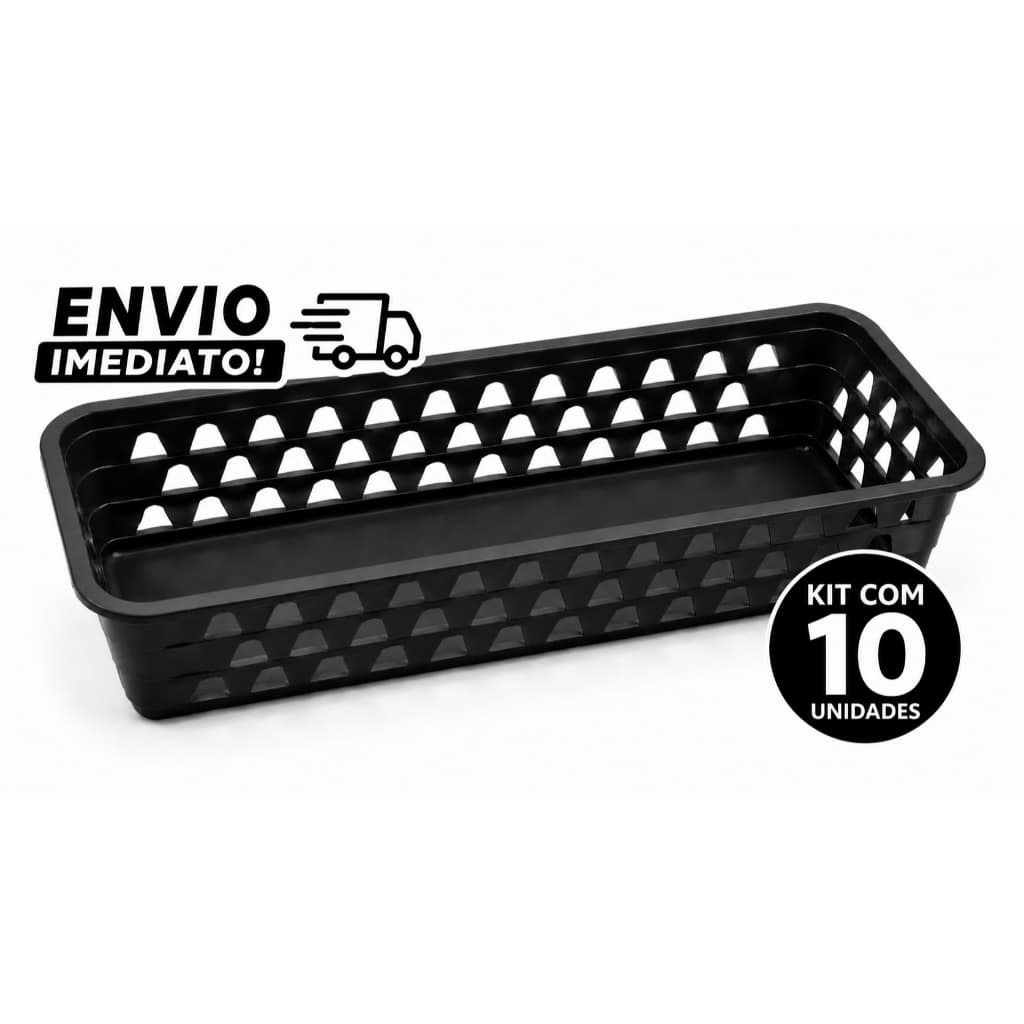 kit 10 Cestos Organizador para Banheiro, Cozinha e Gavetas