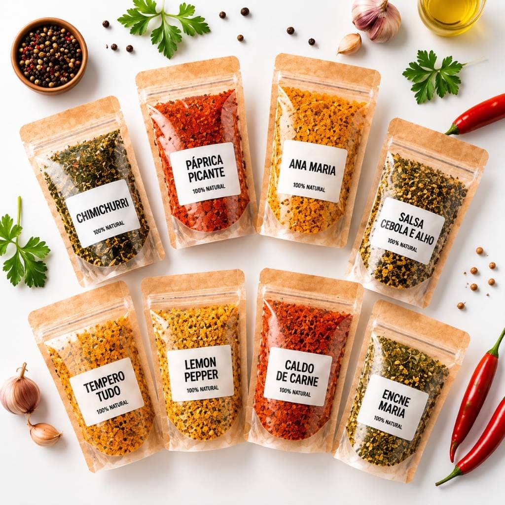 Kit 12 Temperos e Condimentos 30g Cada | Naturais e Frescos | Cozinha Completa –
