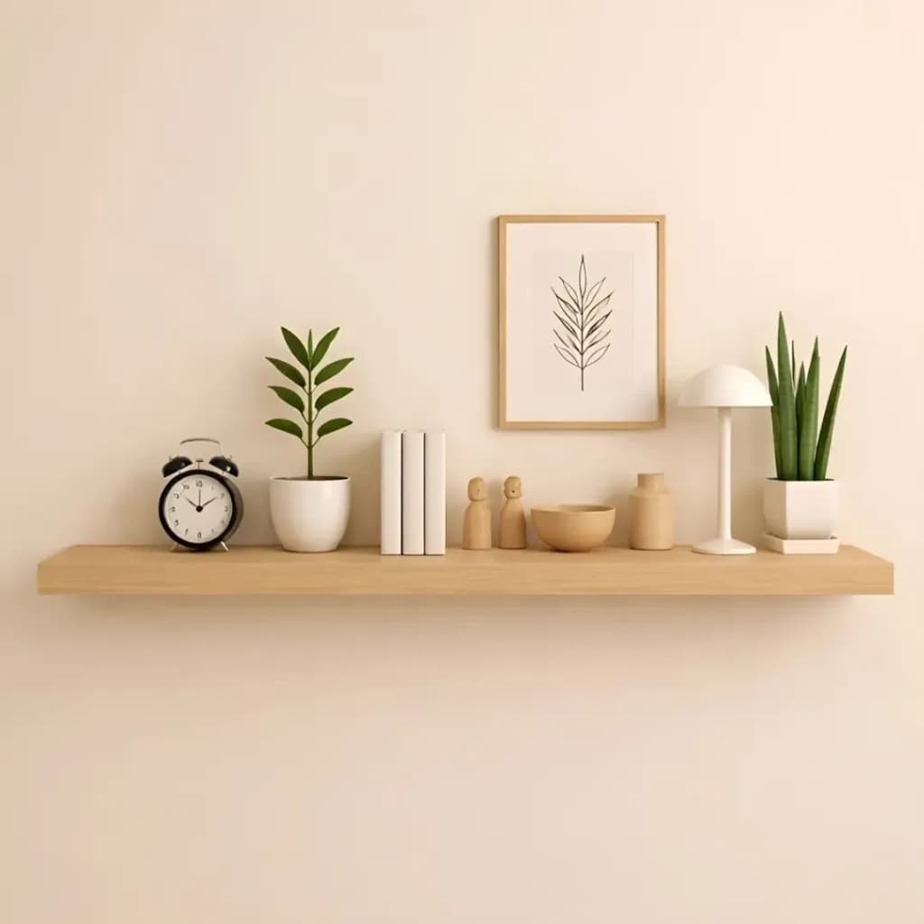 Prateleira Mdf 100x15 Moderna Suporte Parede Invisivel 30mm - Carvalho