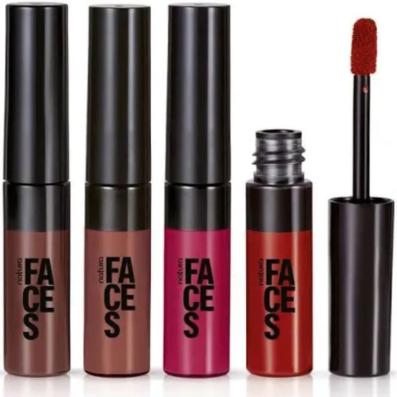 Batom Natura Faces Color Hidra Fps 8 3,5g ou Batom Líquido Matte Longa Duração Faces 5,5 ml  Cor À Escolher.