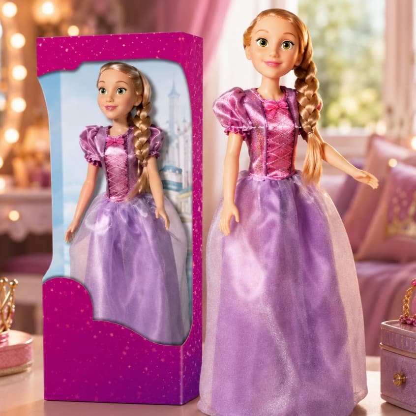 Boneca Princesa Rapunzel Disney Articulada Princesa Infantil Novabrink para Crianças