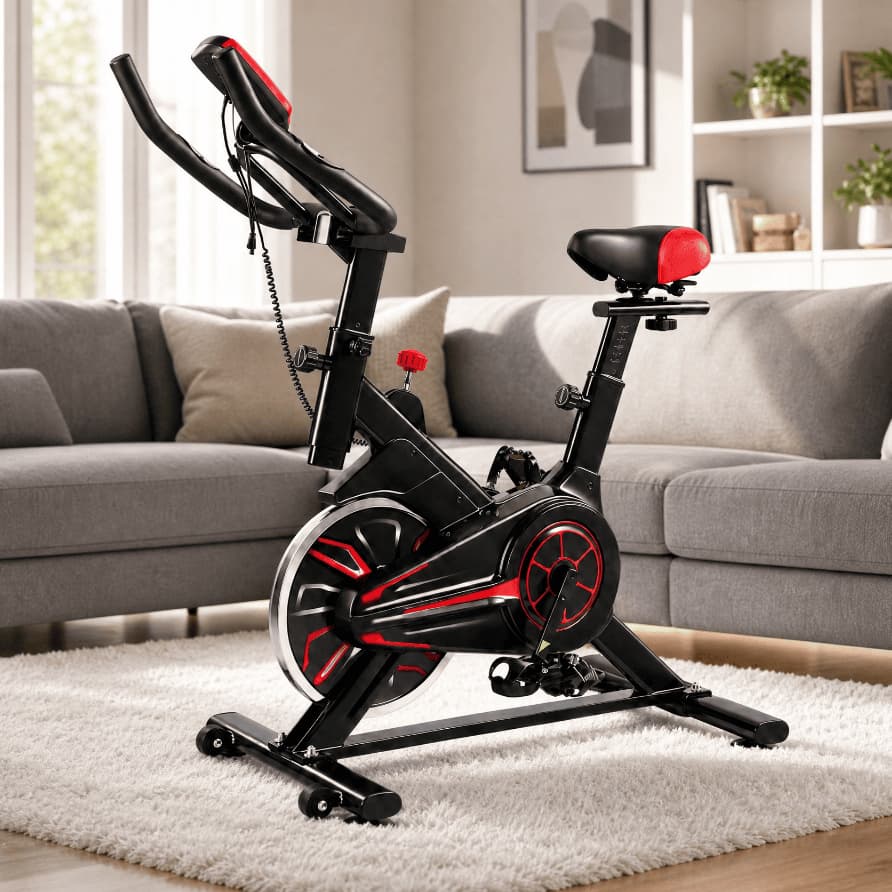 Bicicleta Ergométrica Silenciosa Ajustável Até 120kg Monitor Fitness Treino em Casa