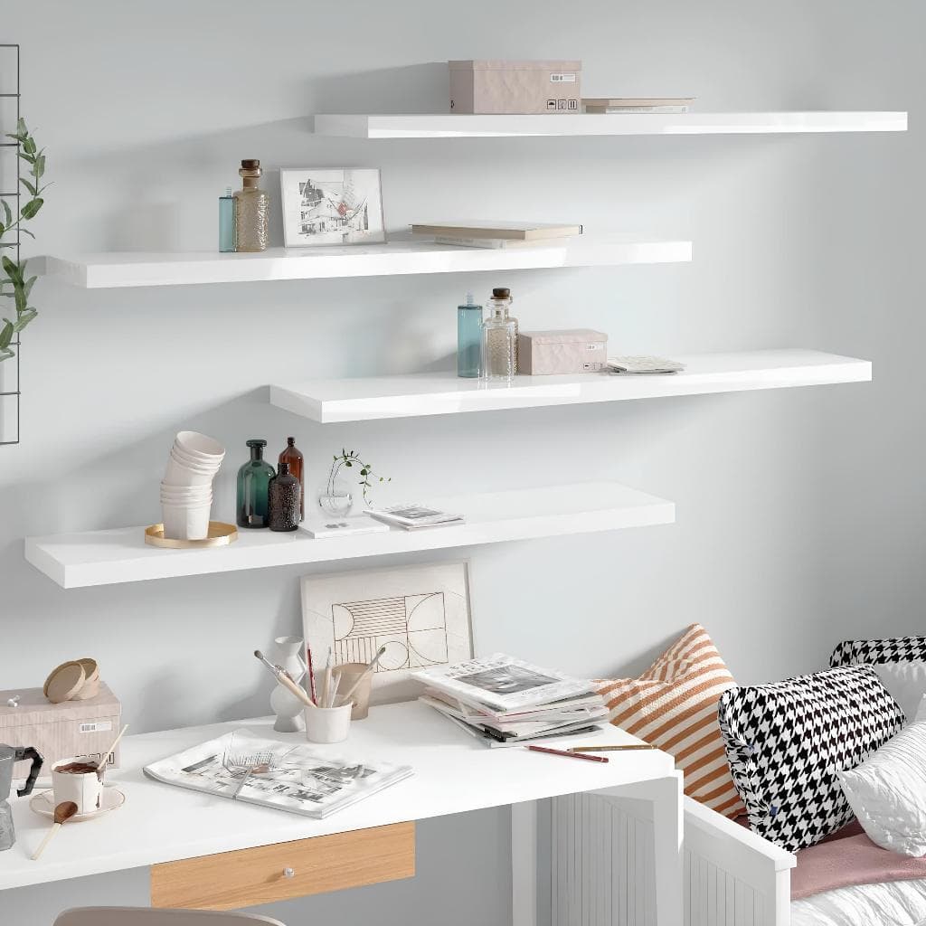 Prateleiras Lisa 60x20cm Mdf Suporte Resistente Quarto Sala Organiza Banheiro Cozinha Parede Decoração Escritório Rack
