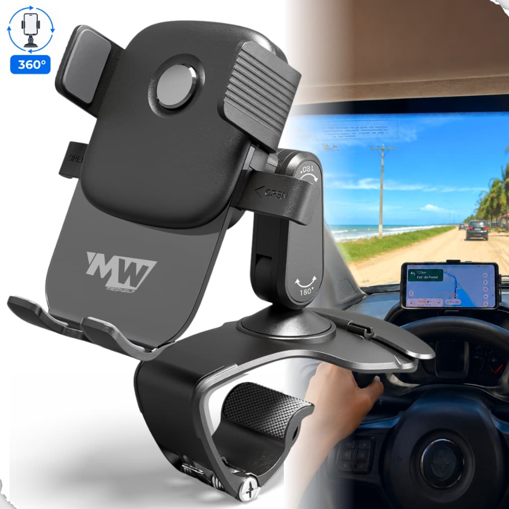 Suporte de Celular Carro Painel Ajustável Rotação 360° GPS Smartphone Direção Segura