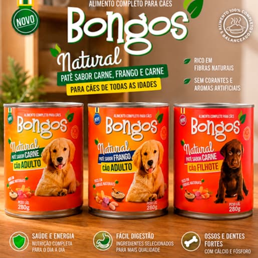 Ração Patê para Cachorro - Ração úmida para Cães Bongos 280g