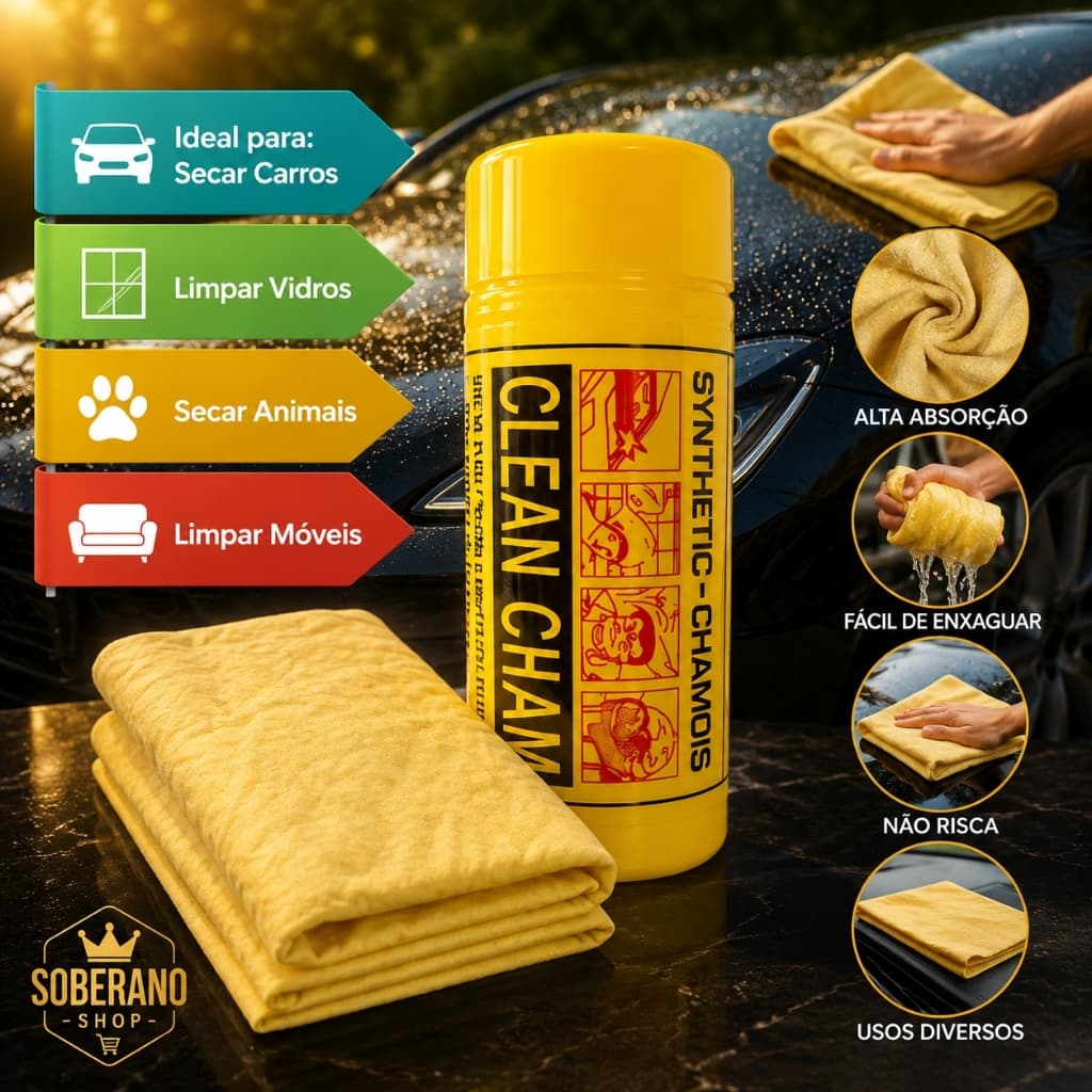 Kit 2 Toalha Seca Carro Mágica PVA Alta Absorção Original