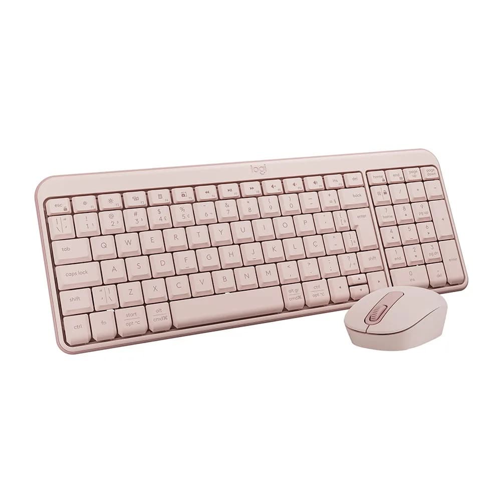Logitech Teclado e mouse sem fio MK250 Rosa Bluetooth Silencioso Padrão ABNT II com ç