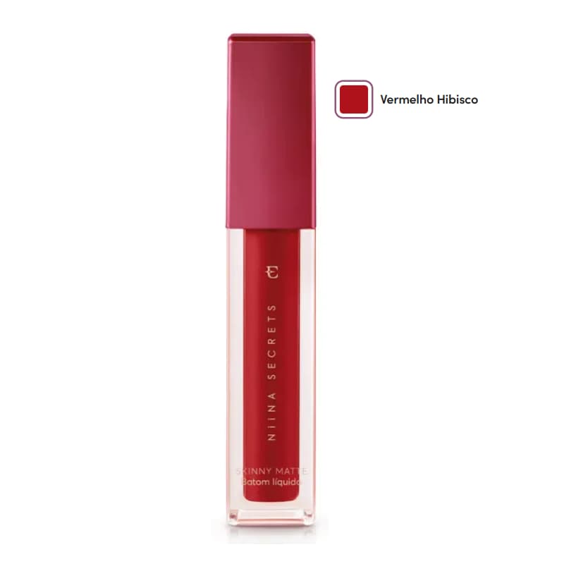 Batom Líquido Niina Secrets Skinny Matte Vermelho Hibisco