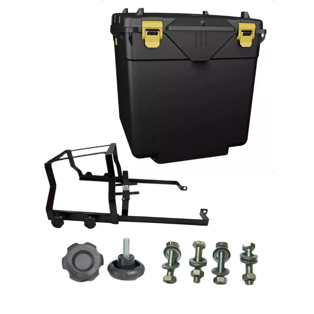 Caixa Baú Moto 110L Icbras + Suporte com Regulagem para Garupa Várias Motos Trava Mais