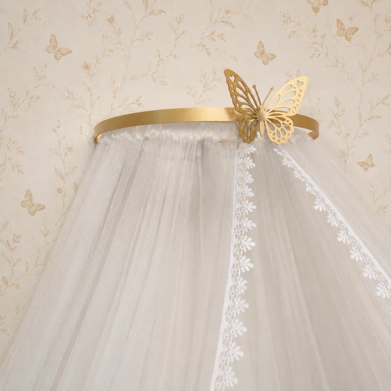 Dossel com mosquiteiro berço borboleta menina bebê