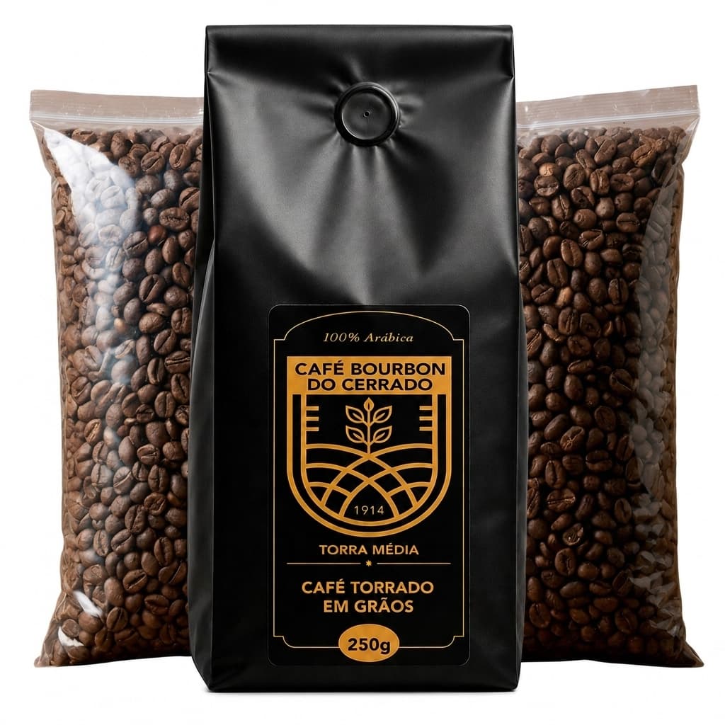 Café Torrado Em Grãos Gourmet 100% Arábica Direto da Fazenda Torra Média Cerrado Mineiro 250g