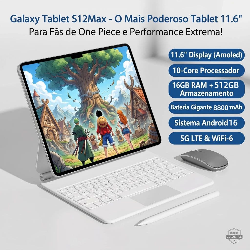 Galaxy S12 Max Pad Combo with Keyboard and Mouse | 16GB RAM 512GB | 11.6" HD screen | 8800mAh battery | Android 15