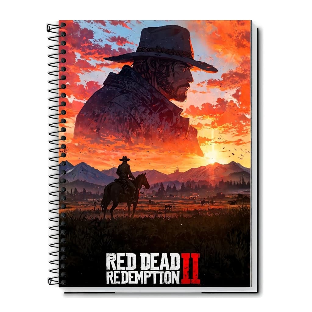 Caderno Red Dead Redemption 2 Capa Dura 1 10 15 e 20 Matérias Gamer Escolar
