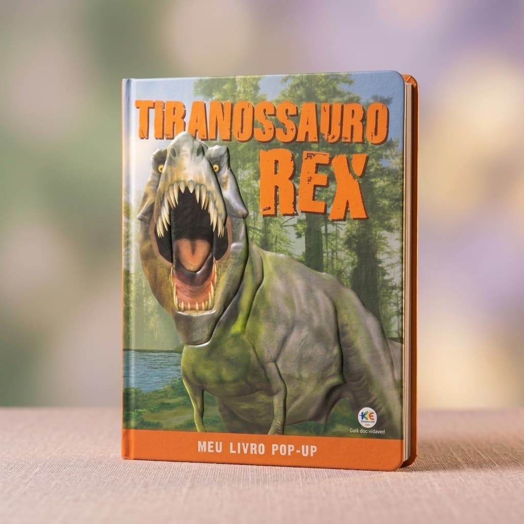 Livro Pop Up em 3D Tiranossauro Rex Infantil 3D Dinossauro Interativo Com Figuras Em Relevo
