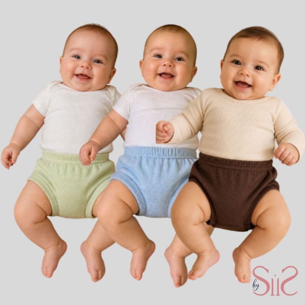 Tapa Fralda Unisex Bebê Kit 3 Unidades Infantil Malha Canelada Algodão Dia a Dia Básica Compo Look