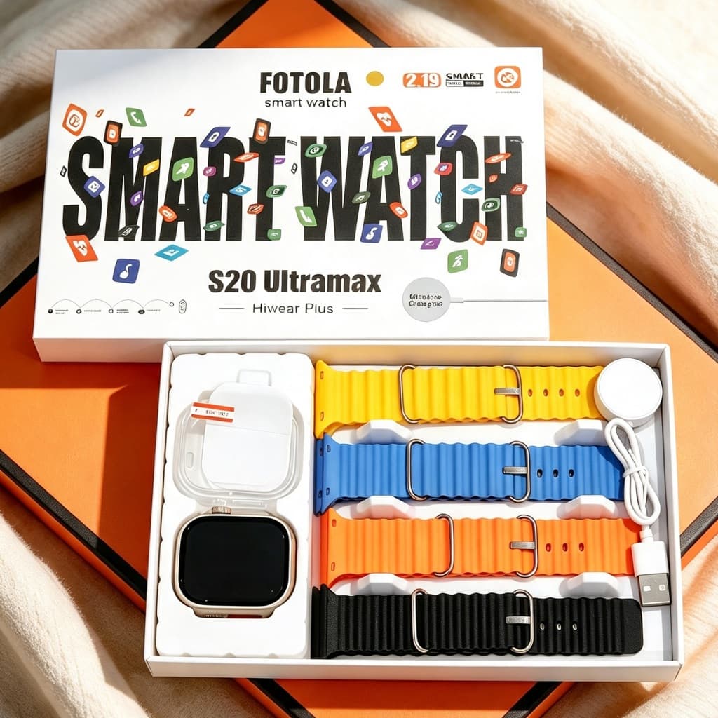 Relógio SmartWatch S20 ULTRAMAX com 7 pulseiras Chamada De Frequência Cardíaca Bluetooth NFC Esportes Relógio Inteligent
