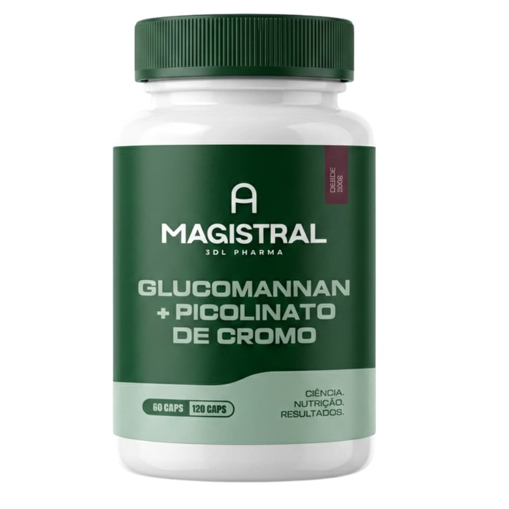 GLUCOMANNAN 250MG + PICOLINATO DE CROMO 250MCG Original A Magistral Vitaminas Suplementos