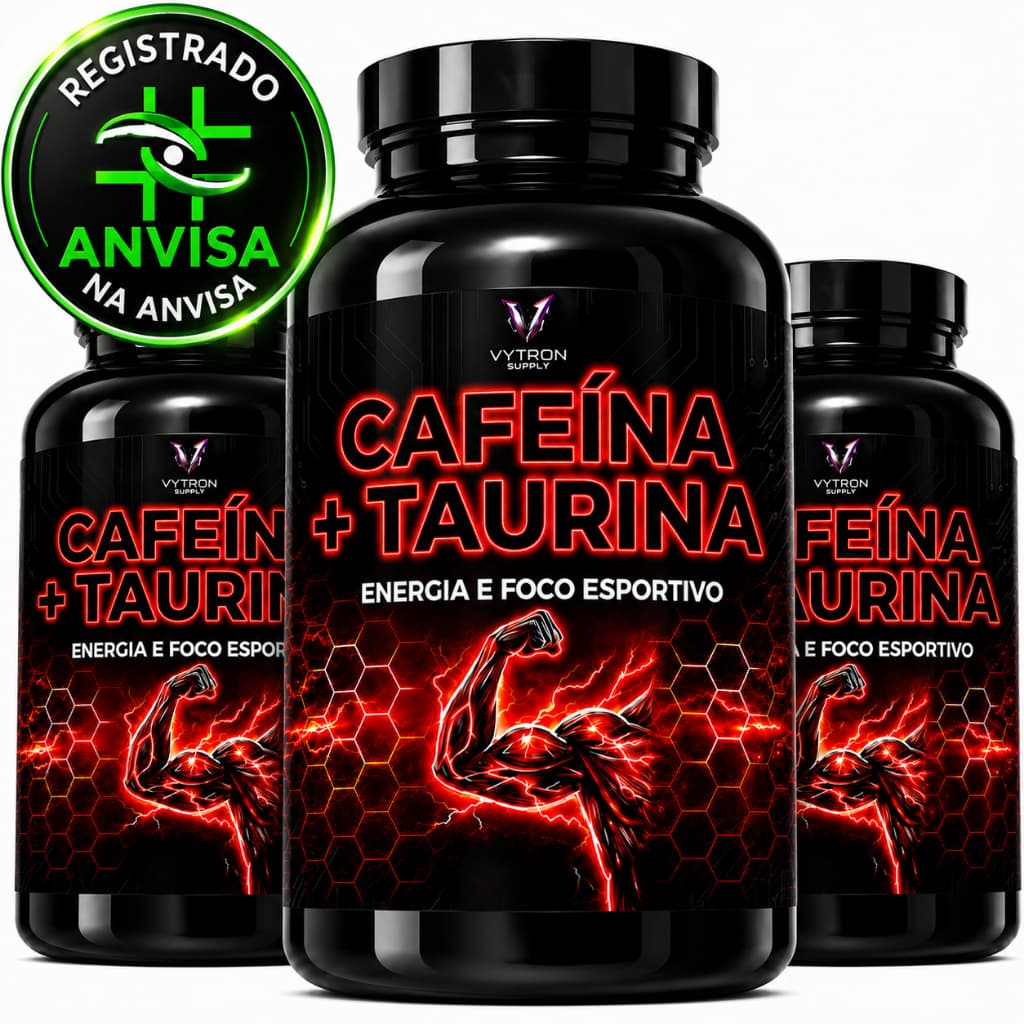 03 Cafeína com Taurina ORIGINAL Total 360 Cápsulas -  KIT PARA 180 DIAS USO