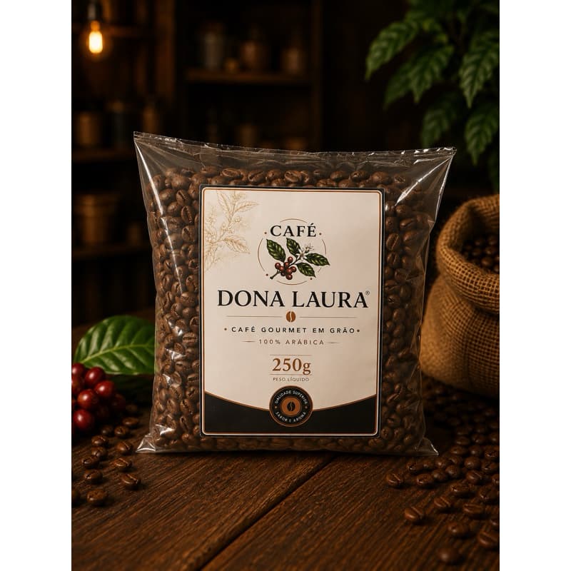 Café Dona Laura 250g em grão 100% Arábica Matas de Minas
