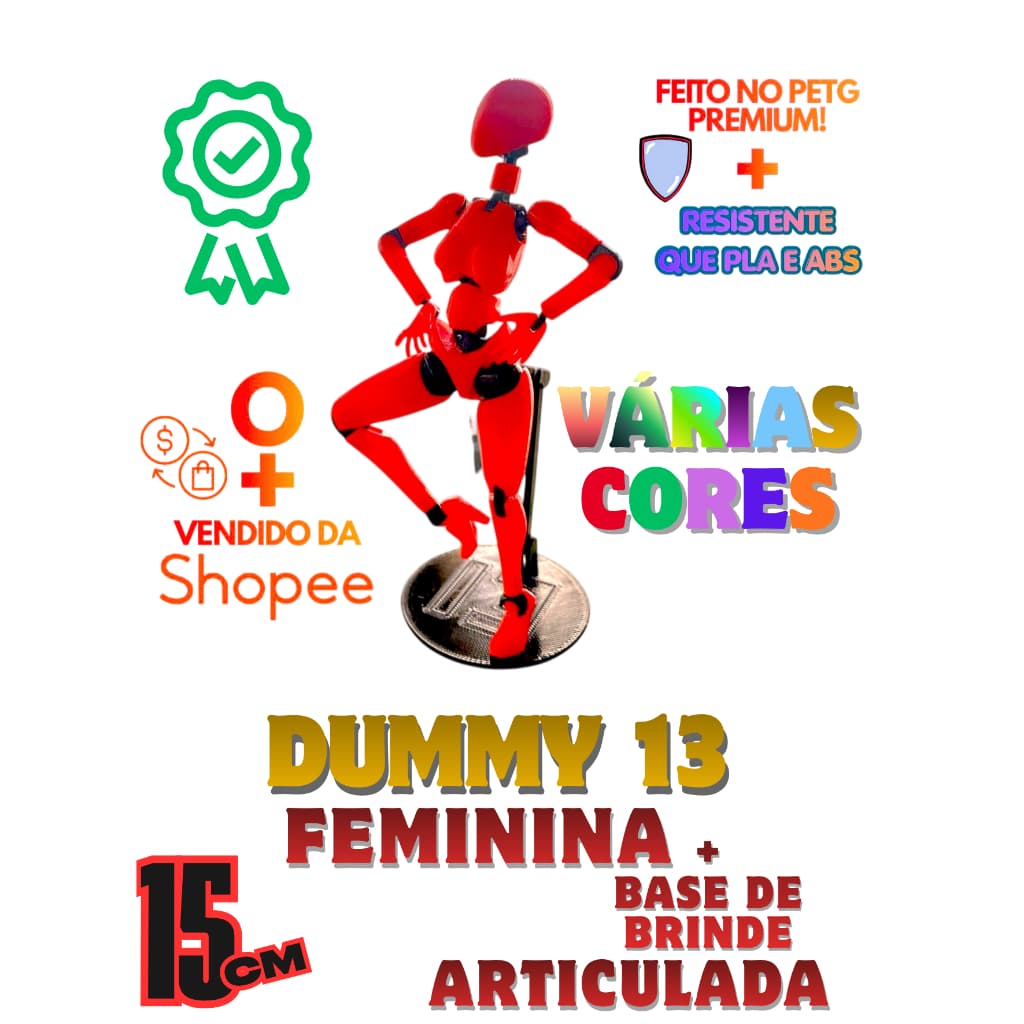 Boneca Articulada DUMMY 13 Feminino Figura de Ação Montado + Suporte de BRINDE!