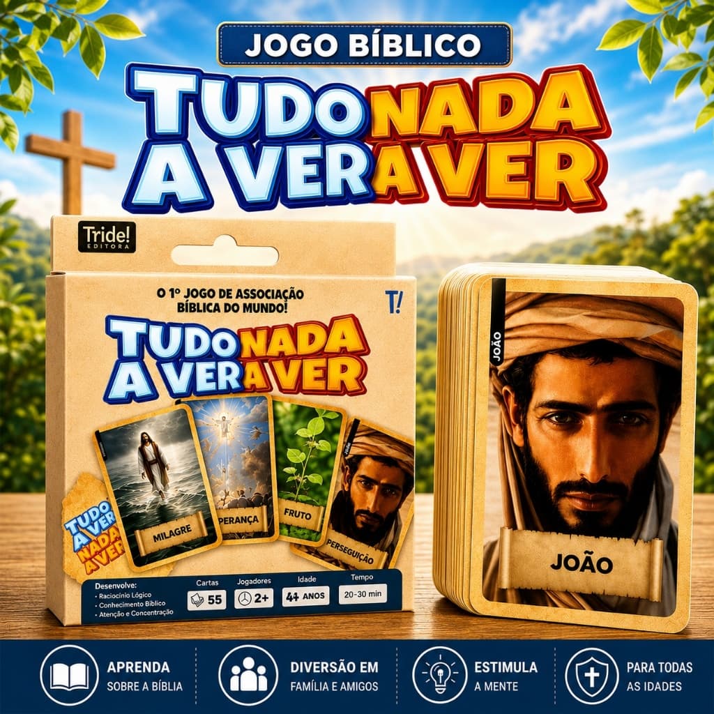 JOGO BIBLICO INFANTIL ADULTO CARTAS DIVERTIDO FAMILIA TUDO A VER NADA A VER