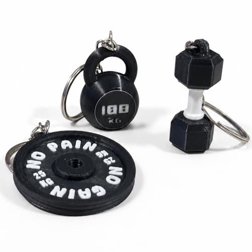 Chaveiro de Academia/Crossfit - Anilha, Halter e KettleBell Kit 1/2/3