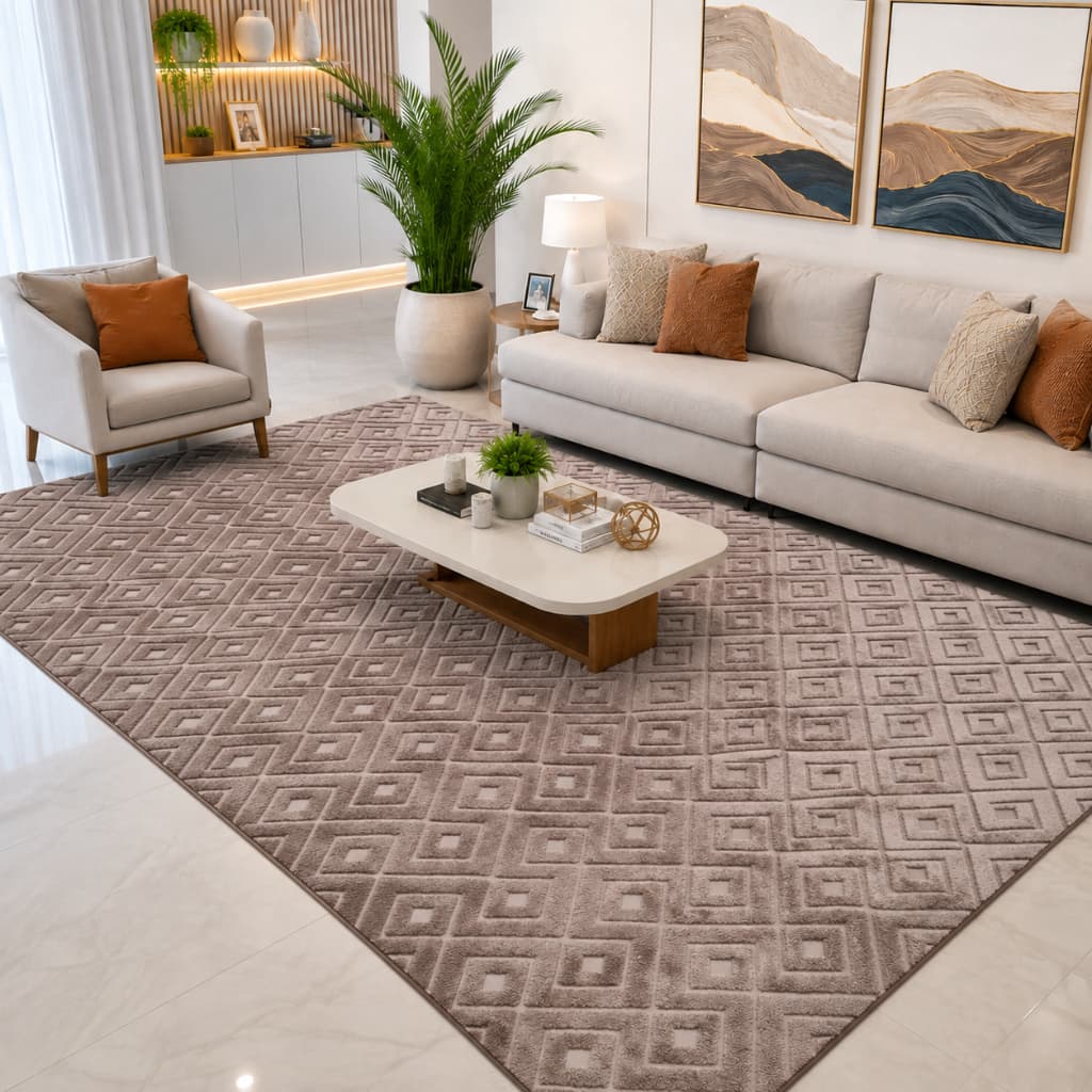 Tapete Sala Quarto Califórnia 3,00x2,00 MT Relevo Macio Antiderrapante Luxo