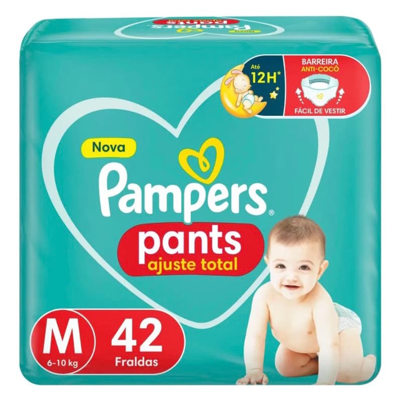 Fralda Pampers M Ajuste Total 42 Fraldas