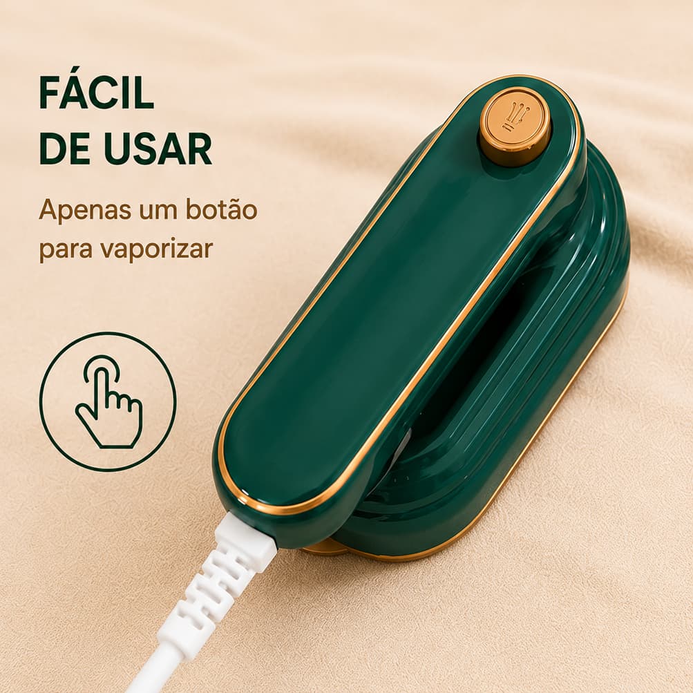 Mini Ferro de Passar a Vapor Portátil Dobrável 2 em 1 Ferro a Seco e Vapor Aquecimento Rápido para Viagem e Casa