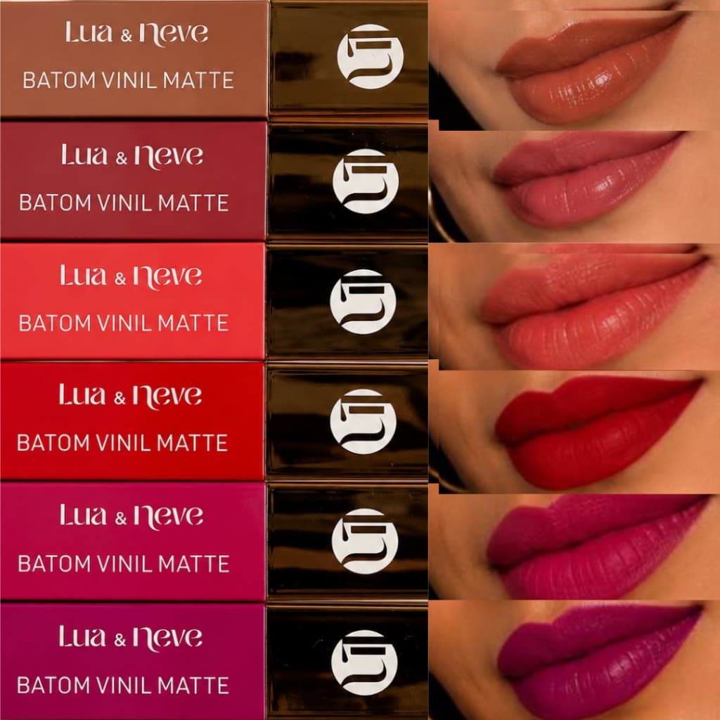 Batom Líquido Vinil Matte Lua & Neve Alta Pigmentação Longa Duração Efeito Matte Não Transfere Confortável