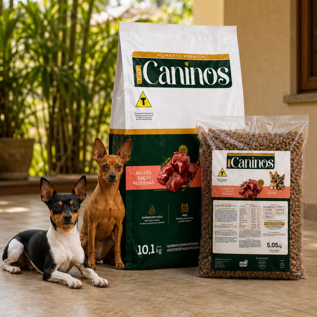 Ração Cachorro Adulto 5kg e 10kg Caninos Raças Pequenas Premium Sabor Carne 21% Proteína