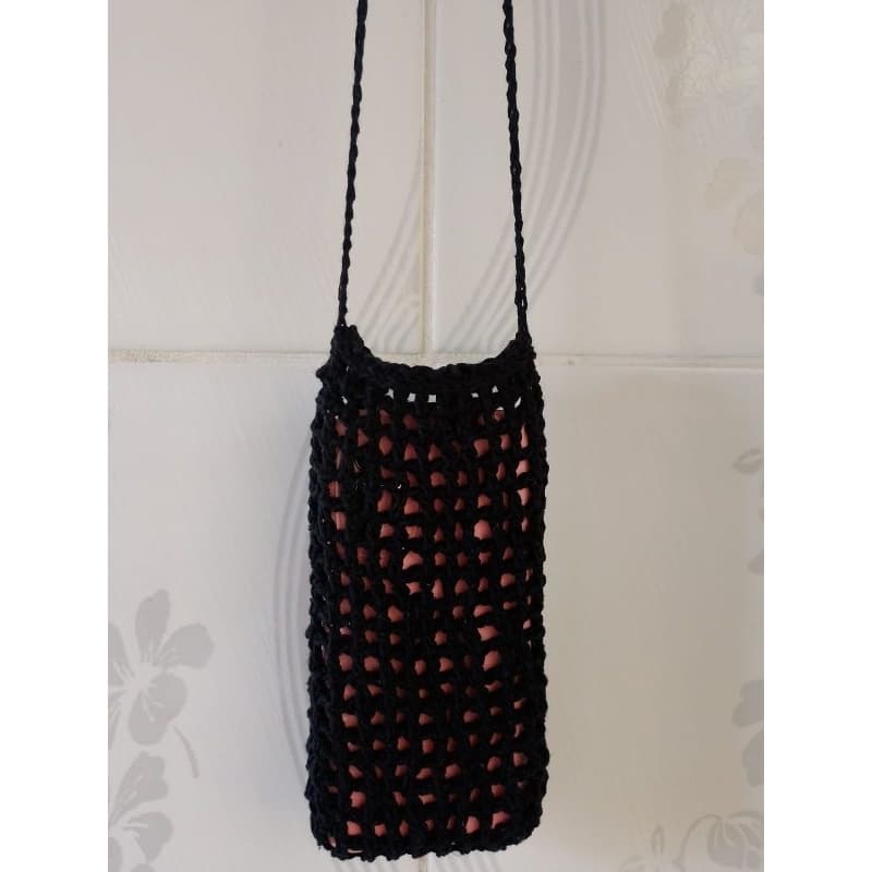 bolsinha para celular de crochê transversal, capinha celular, porta celular