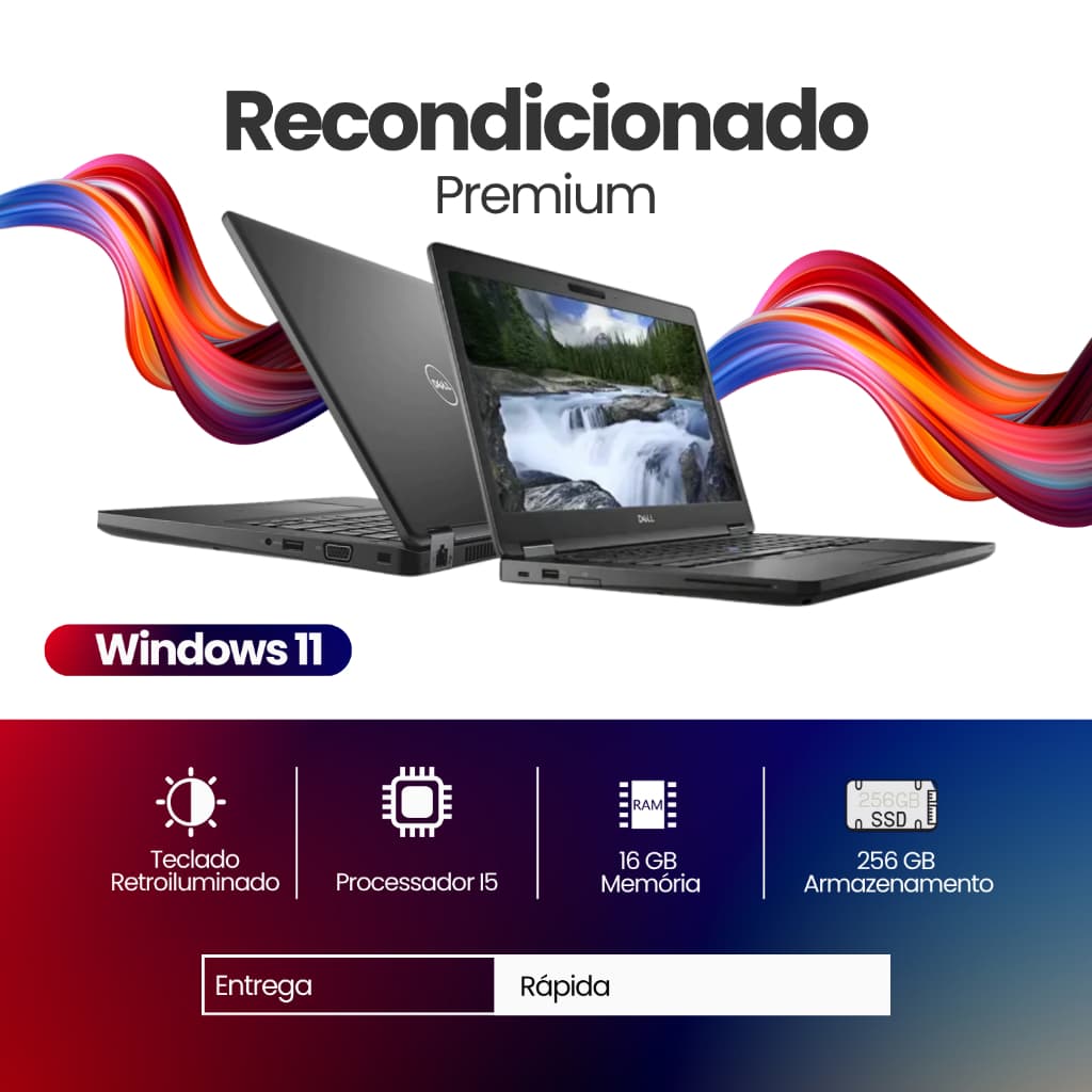 Notebook Dell Corporativo Core i5 16GB RAM SSD 256GB Windows 11 - Pronto Para Uso e Alto Desempenho
