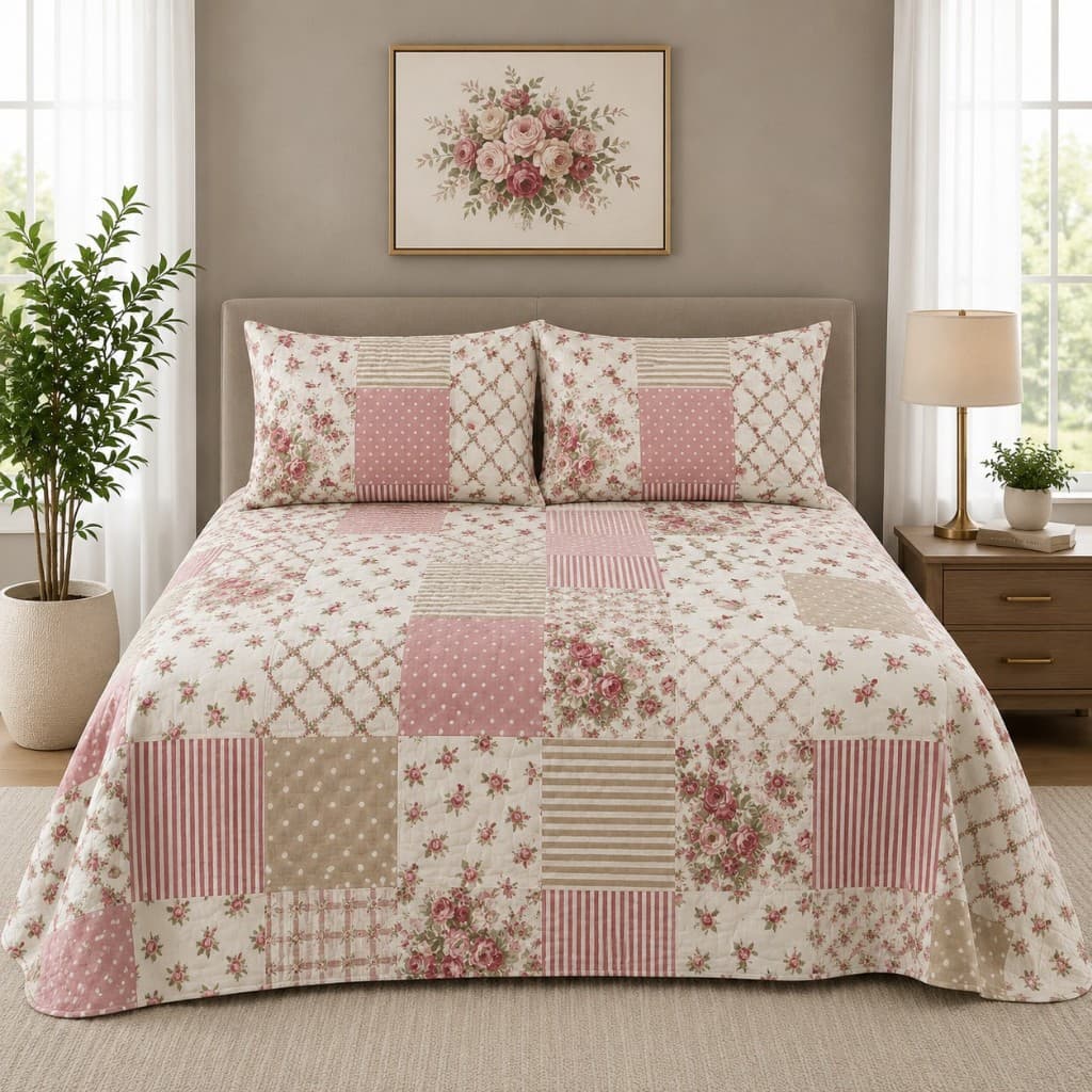 Jogo de Cama Casal 3 Peças Lençol + 2 Fronhas 100% Poliéster Estampado