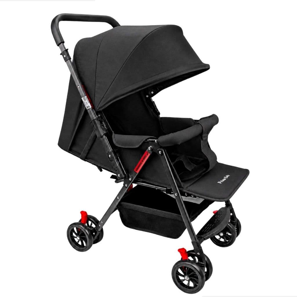 Carrinho Berço Rover Prime Baby Bebê Alça Reversível 2 em 1 Dobrável Posições Reguláveis Acolchoado 8 Rodas Travas