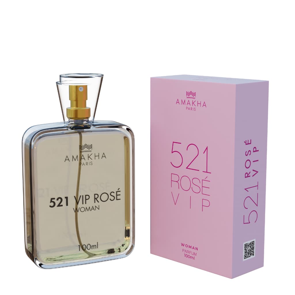 Perfume Feminino 521 Vip Rosé 100ml Amakha Paris - Floral Frutal Delicado - Inspirado em Importado