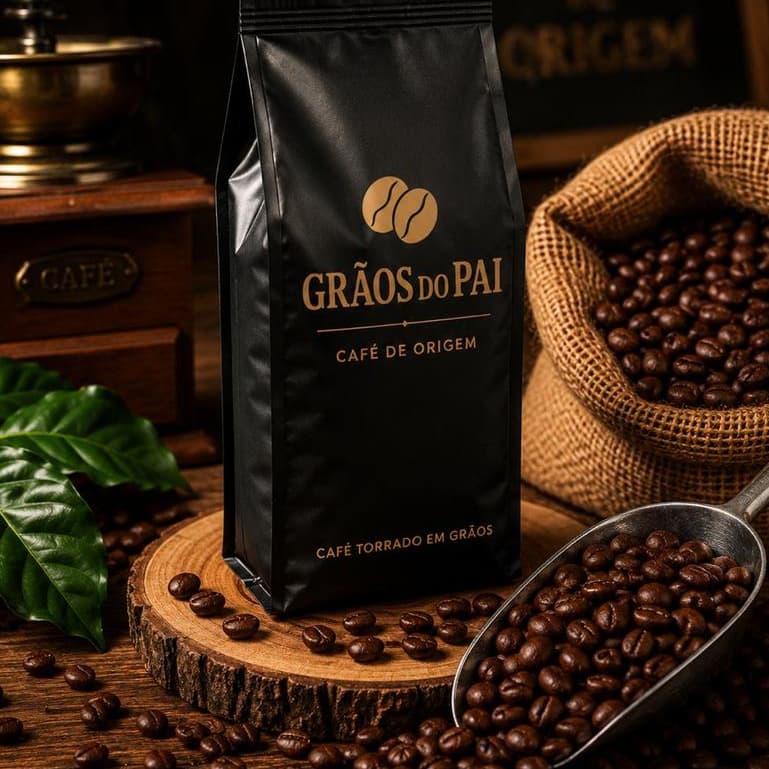 Café especial gourmet Grãos do Pai em grãos 1kg Especial Gourmet Torrado Envio já